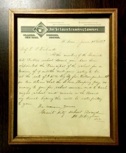 letter to L.P. Frohardt from the Granite City School Board