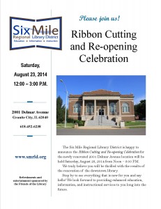 Ribbon Cutting and Re-opening Celebration flier