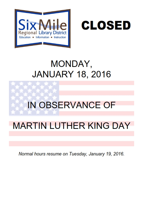 Closings Six Mile Regional Library District
